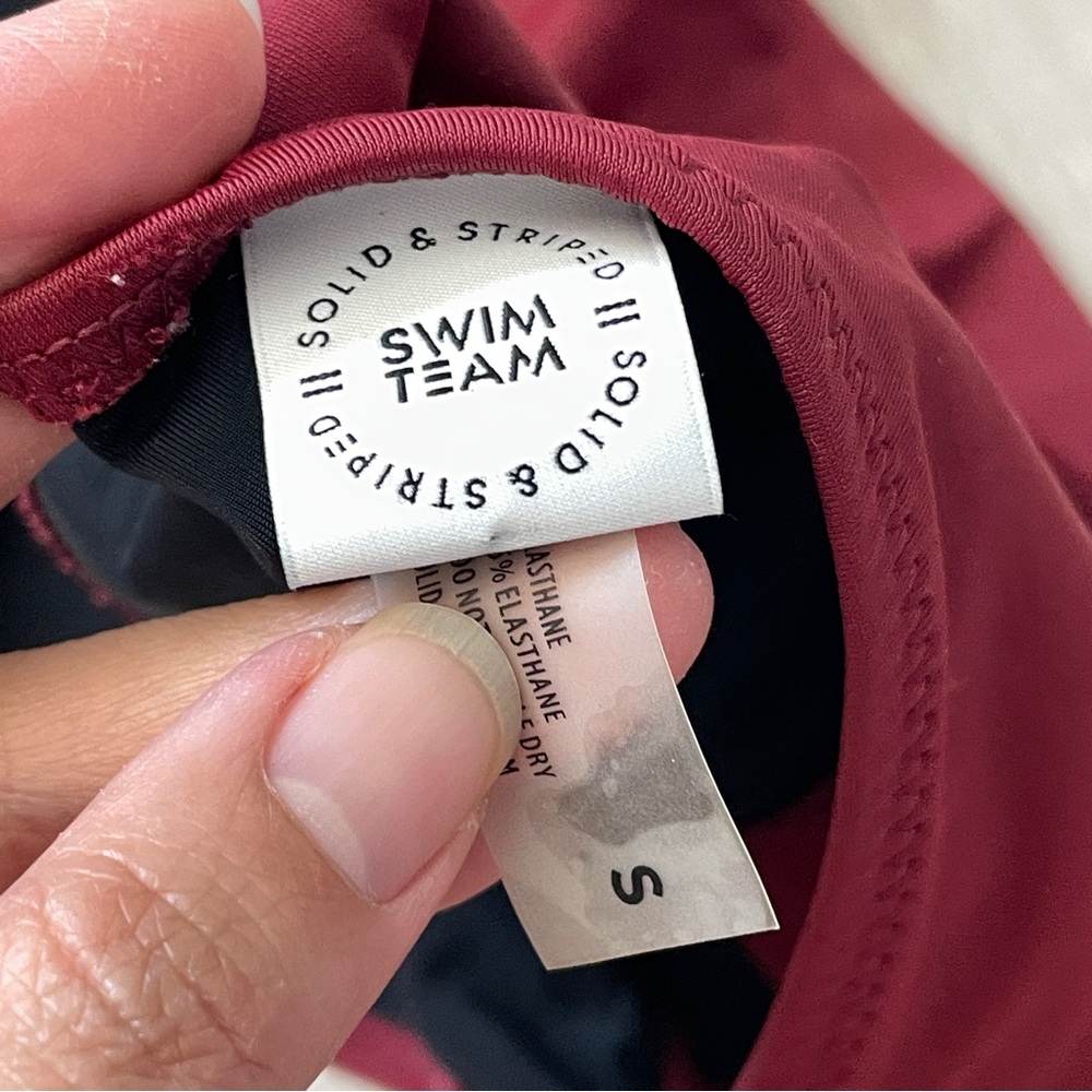 Solid & Striped Swimsuit Square Neck Cheeky One P… - image 2